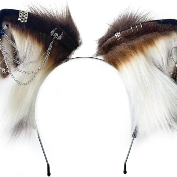 Accessories - Animal Headband Handmade Cat Wolf Fox Ears Cosplay Accessory Soft